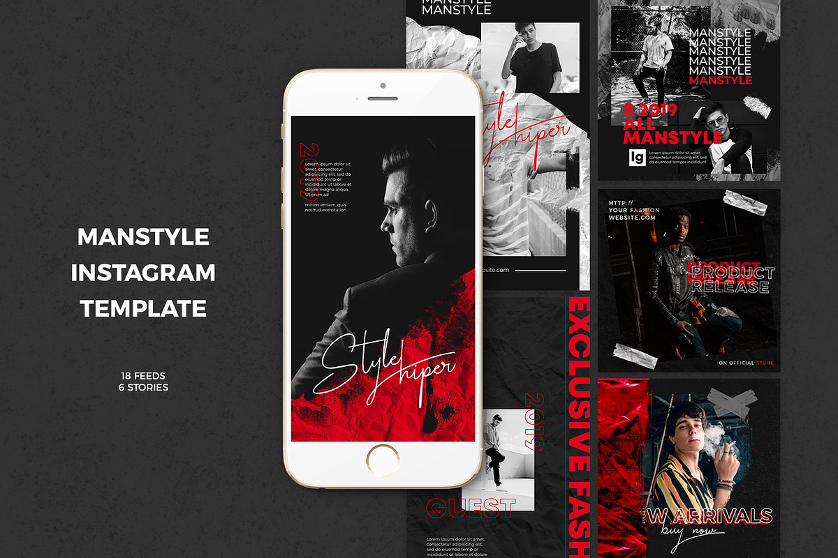 Manstyle Instagram Templates in Instagram Templates - product preview 8