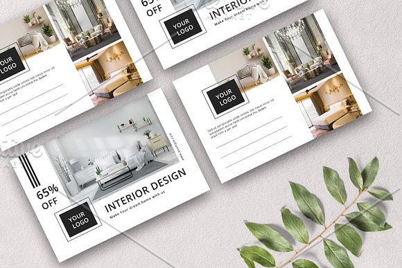 Interior Design Postcard V01 in Postcard Templates - product preview 2