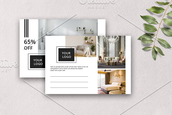 Interior Design Postcard V01 in Postcard Templates - product preview 3