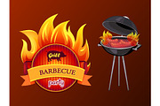 Grill Party Barbecue Roaster Vector