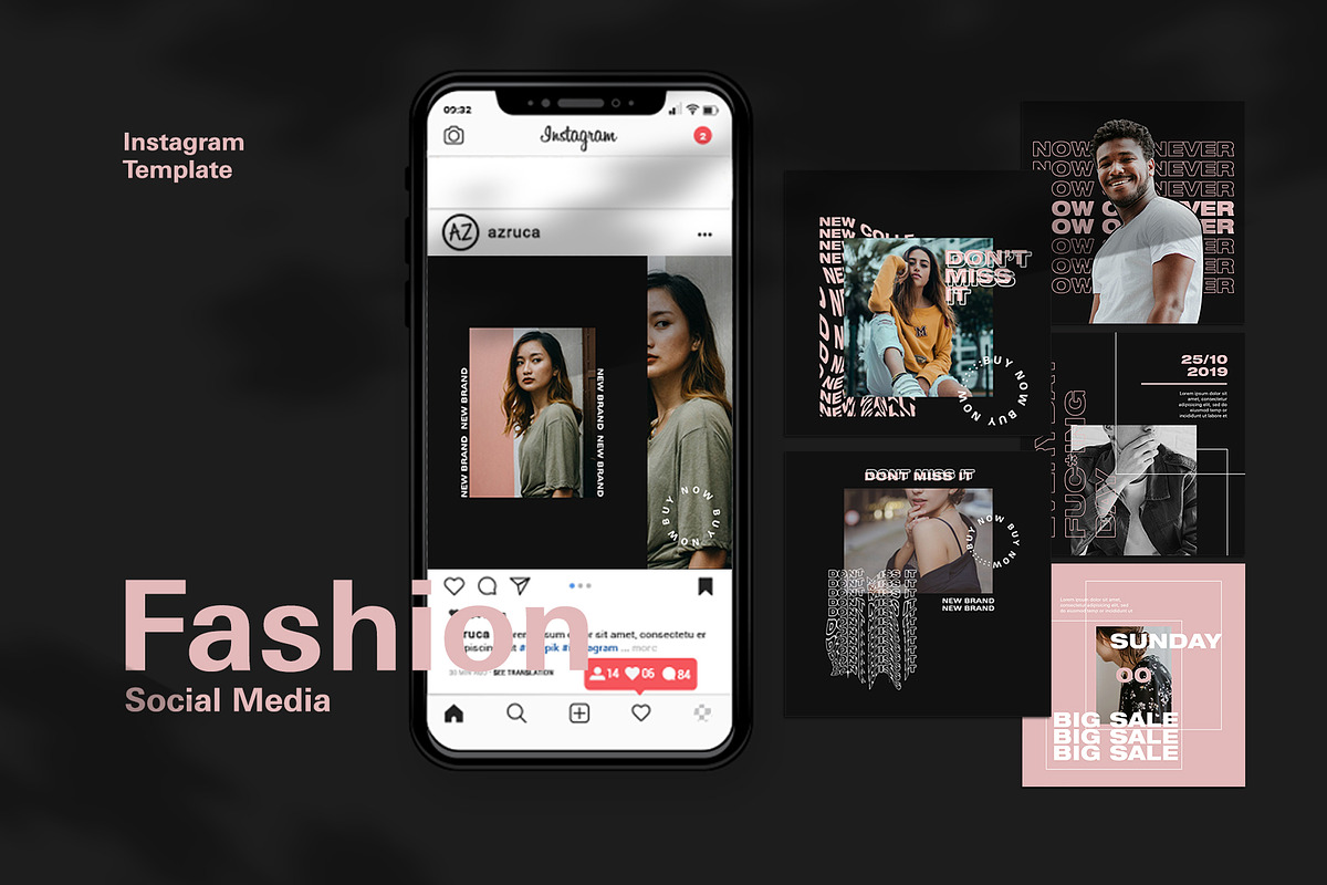 Fashion Instagram Feed Templates in Instagram Templates - product preview 8
