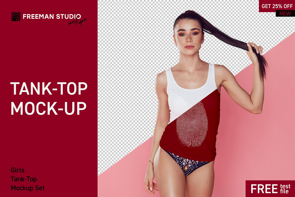 Girls Tank-Top Mock-Up Set in Product Mockups - product preview 8