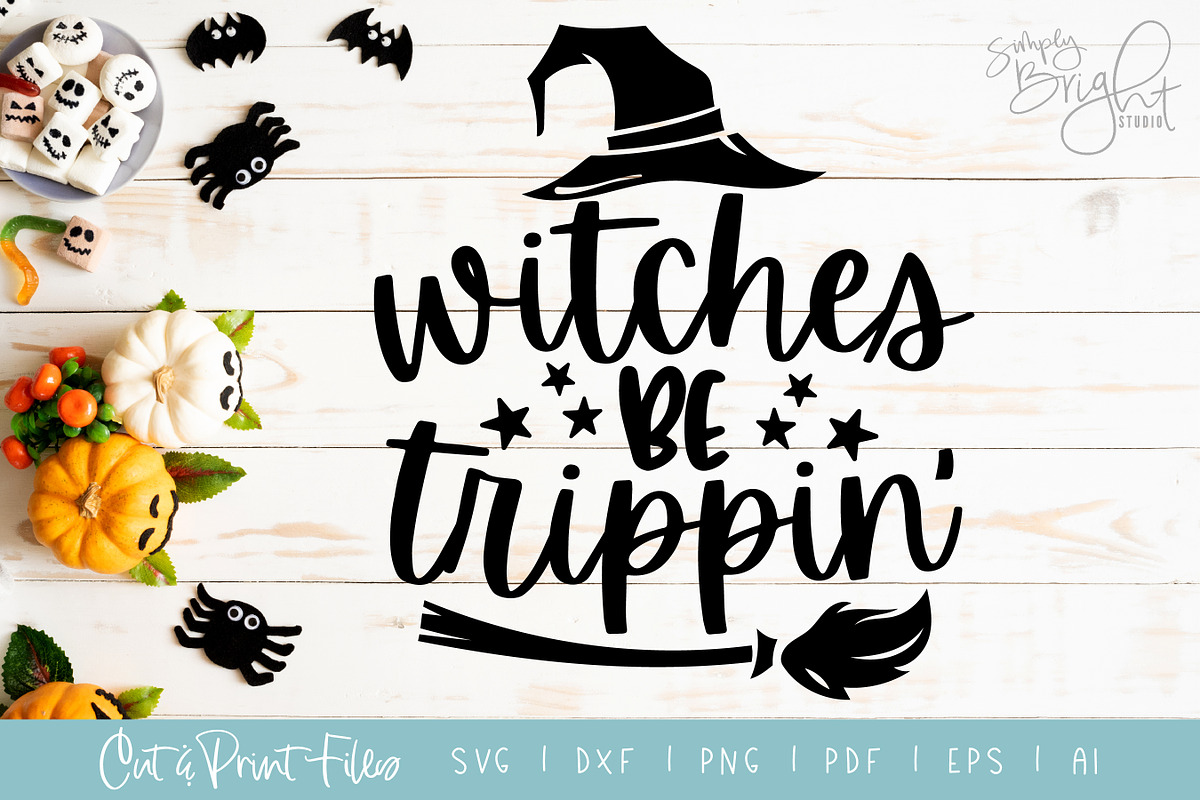 Witches be Trippin Cut/Print Files in Illustrations - product preview 8