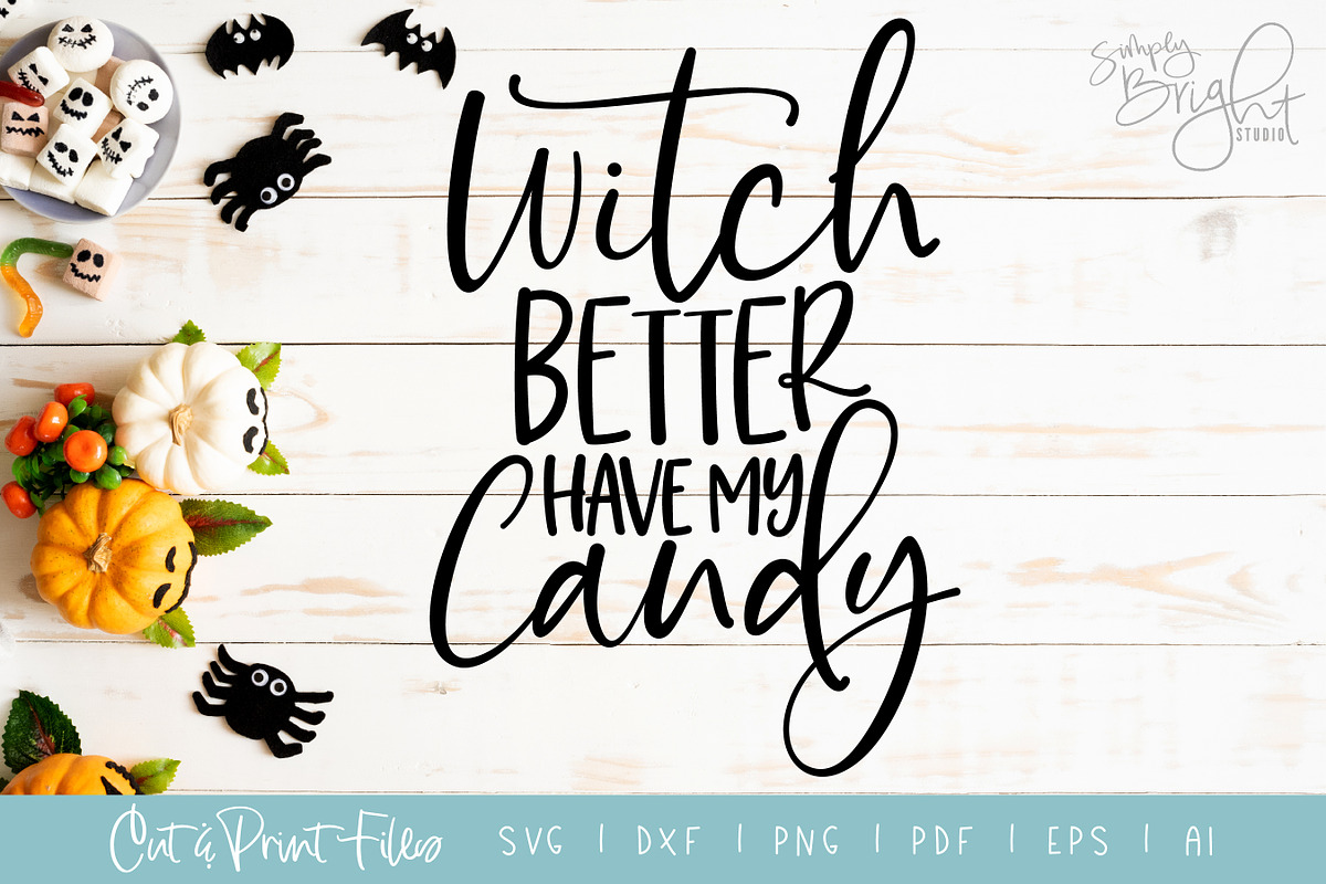 Witch Candy Cut/Print Files in Illustrations - product preview 8