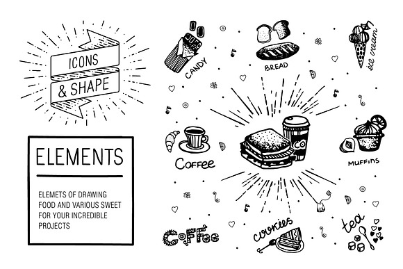 Hand draw Cookies and food in Objects - product preview 3