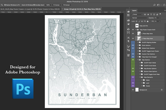 Map Poster Creator for Photoshop in Add-Ons - product preview 7