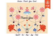 Floral Thank You Card With Acorns