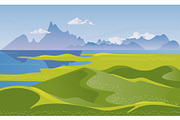 Mountain landscape with hills vector