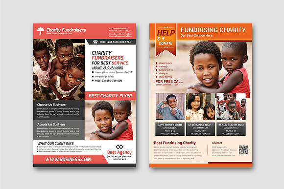 50-Charity Fundraisers Flyers Bundle in Flyer Templates - product preview 1