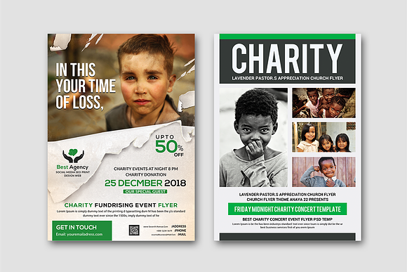 50-Charity Fundraisers Flyers Bundle in Flyer Templates - product preview 2