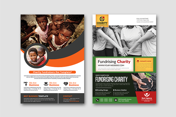 50-Charity Fundraisers Flyers Bundle in Flyer Templates - product preview 3