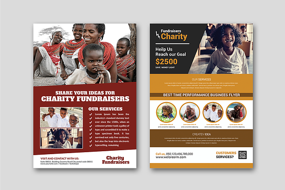 50-Charity Fundraisers Flyers Bundle in Flyer Templates - product preview 4