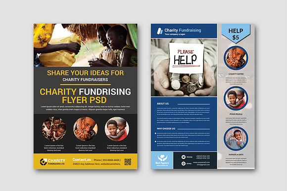 50-Charity Fundraisers Flyers Bundle in Flyer Templates - product preview 5