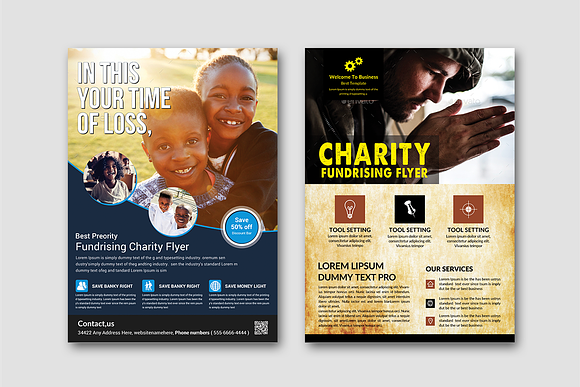 50-Charity Fundraisers Flyers Bundle in Flyer Templates - product preview 8