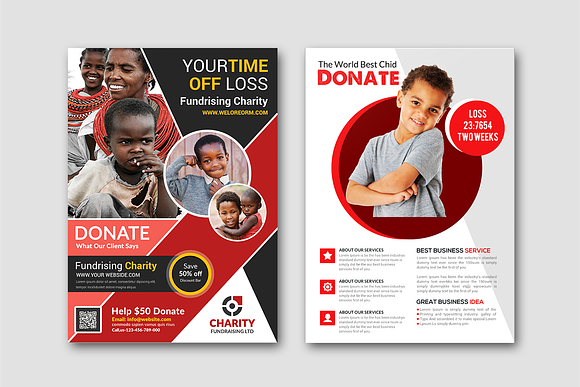50-Charity Fundraisers Flyers Bundle in Flyer Templates - product preview 11