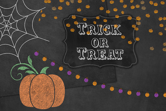 Chalkboard Halloween Clipart in Illustrations - product preview 1