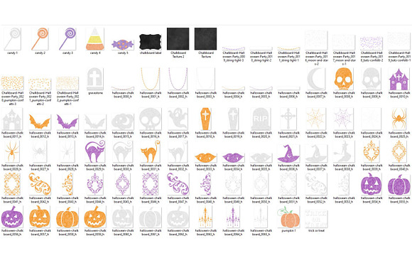 Chalkboard Halloween Clipart in Illustrations - product preview 2