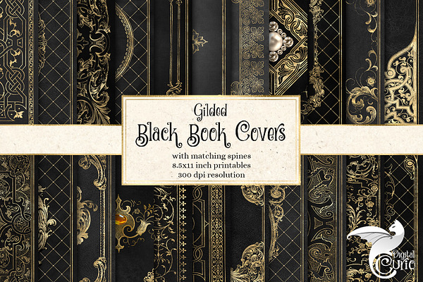 Gilded Black Book Covers