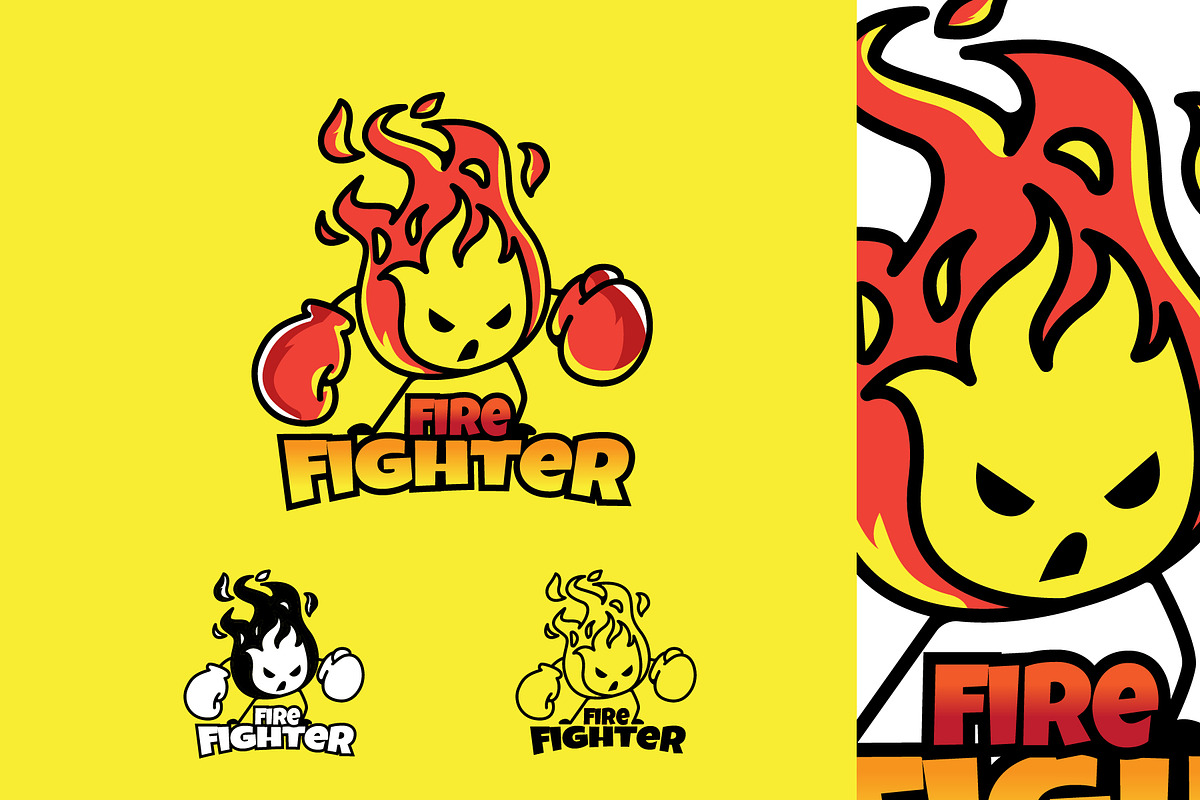 FIRE FIGHTER - Mascot & Esport Logo in Logo Templates - product preview 8