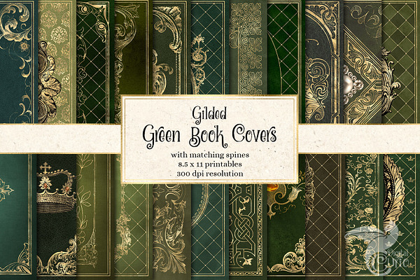 Gilded Green Book Covers