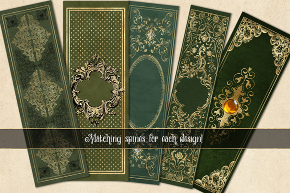 Gilded Green Book Covers in Patterns - product preview 2