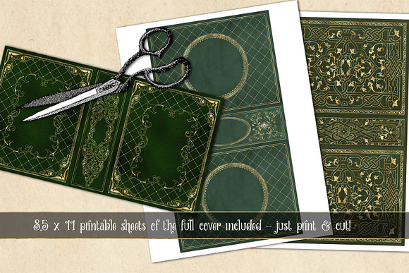 Gilded Green Book Covers in Patterns - product preview 3