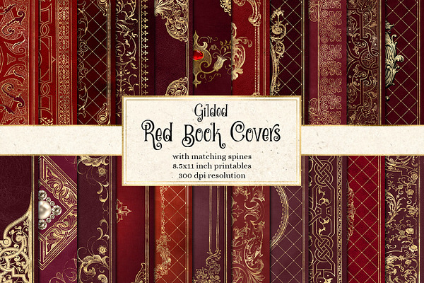 Gilded Red Book Covers