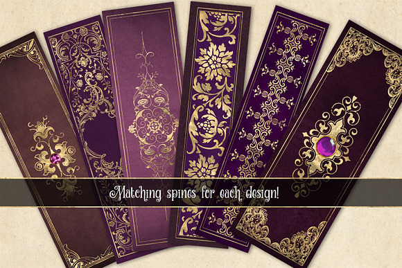 Gilded Purple Book Covers in Textures - product preview 3