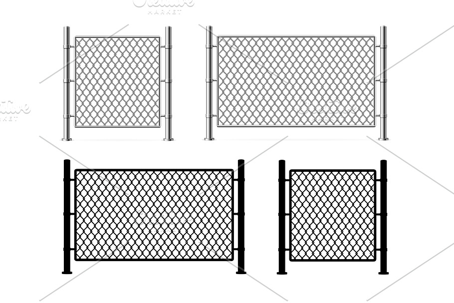 Metal Fence Wire Mesh Set in Illustrations - product preview 8