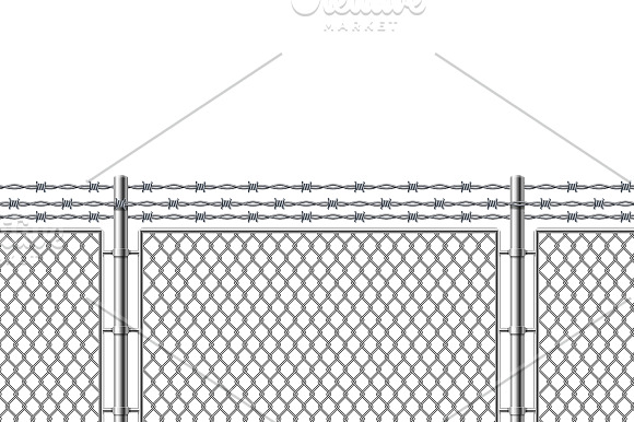 Metal Fence Wire Mesh Set in Illustrations - product preview 4