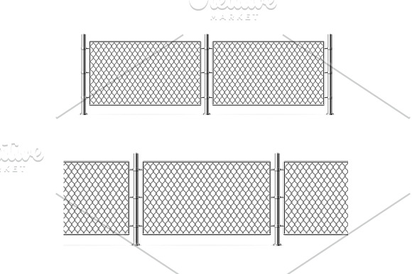 Metal Fence Wire Mesh Set in Illustrations - product preview 5