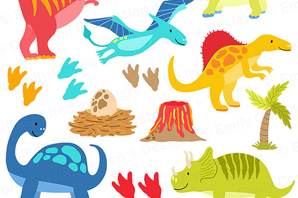 Dinosaur Clipart in Illustrations - product preview 2