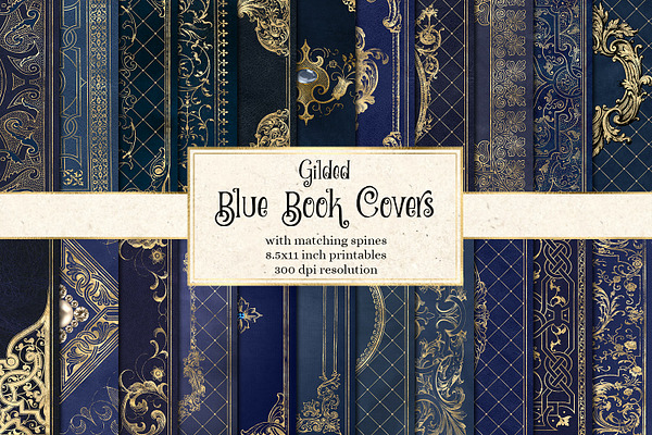 Gilded Blue Book Covers