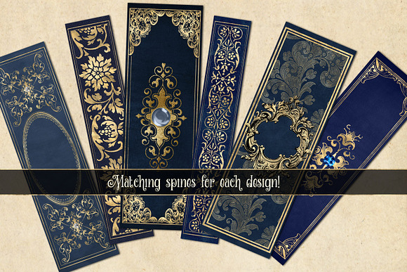 Gilded Blue Book Covers in Textures - product preview 1
