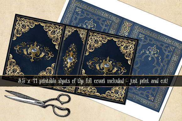 Gilded Blue Book Covers in Textures - product preview 2