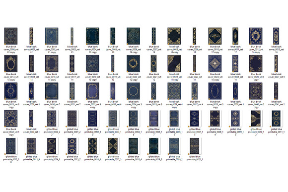 Gilded Blue Book Covers in Textures - product preview 4