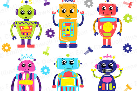 Robot Clipart in Illustrations - product preview 2