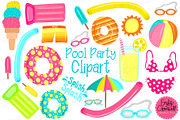 Pool Party Digital Clipart