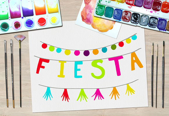 Fiesta Banners Digital Clipart in Illustrations - product preview 1