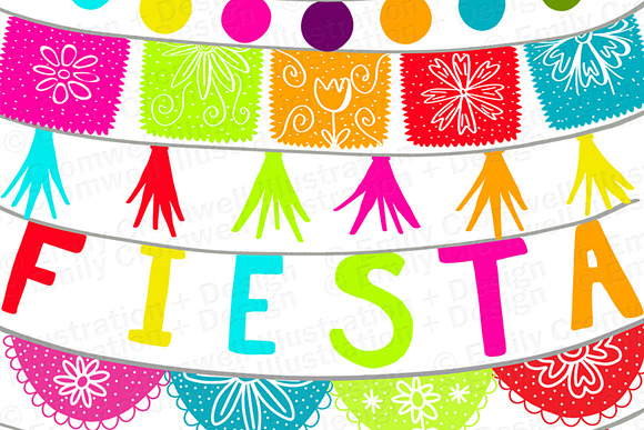Fiesta Banners Digital Clipart in Illustrations - product preview 2
