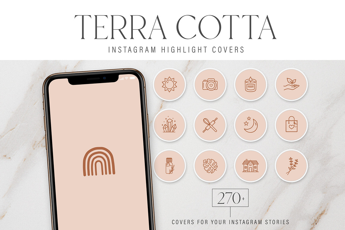 Terra Cotta Instagram Story Covers in Instagram Templates - product preview 8