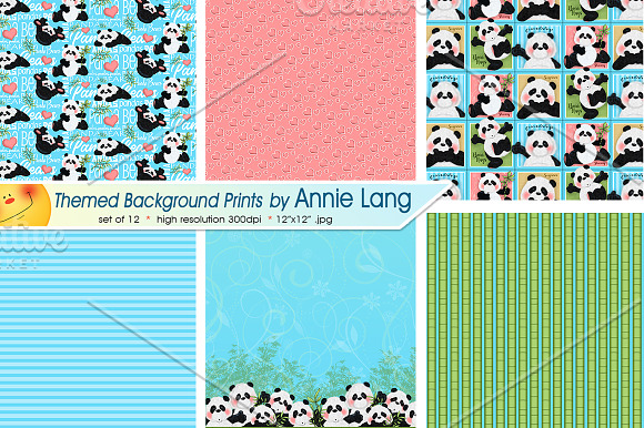 Panda Bear Prints in Patterns - product preview 1