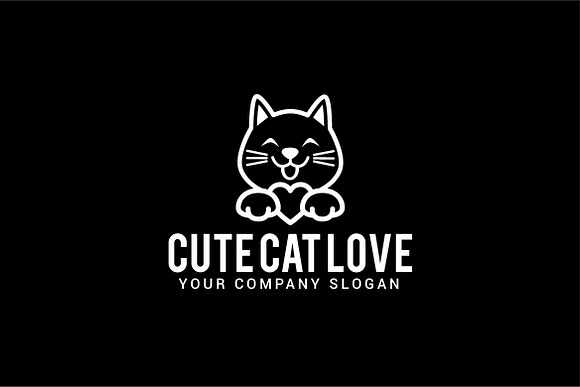 cute cat love in Logo Templates - product preview 2