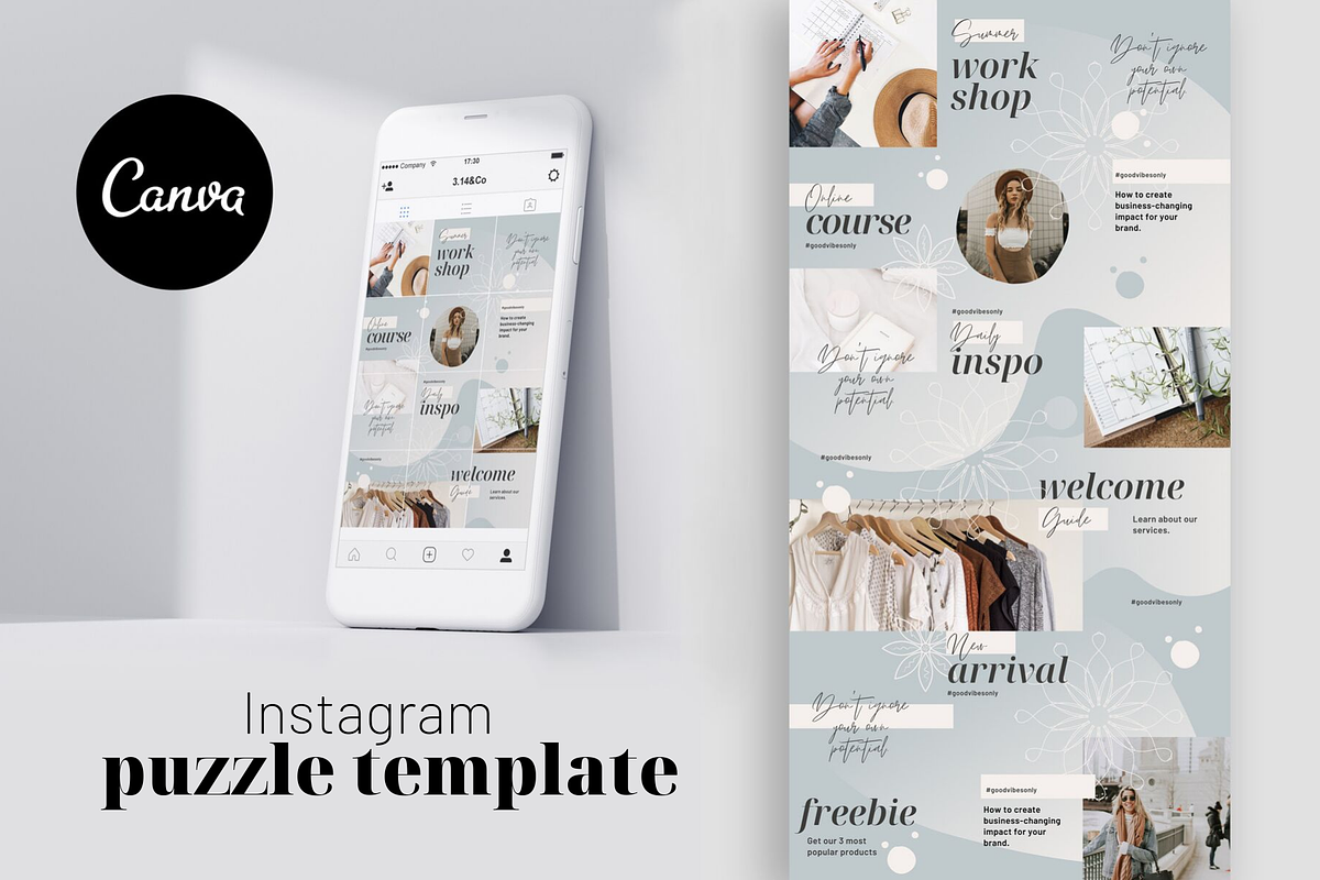 Instagram Puzzle grid CANVA Template in Instagram Templates - product preview 8