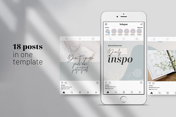 Instagram Puzzle grid CANVA Template in Instagram Templates - product preview 1