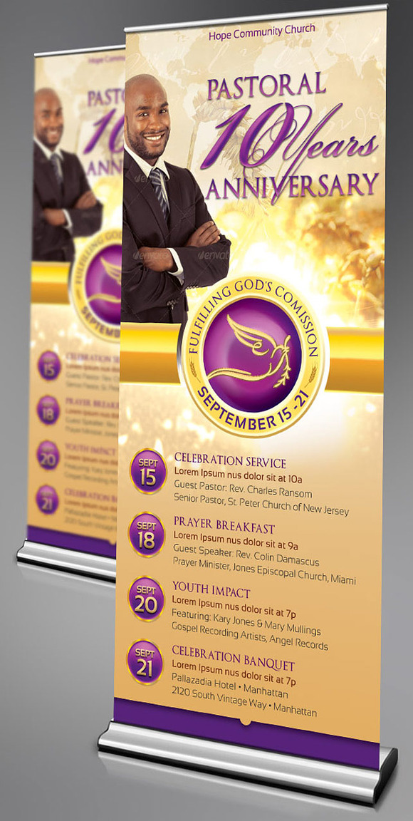 Clergy Anniversary Banner Template in Presentation Templates - product preview 2