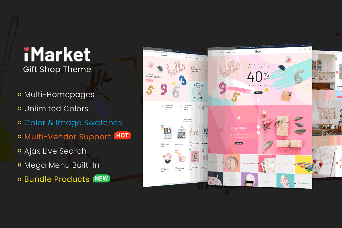 iMarket - Gift Shop WordPress Theme in WordPress Commerce Themes - product preview 8