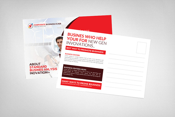 Corporate Business Postcards Psd in Postcard Templates - product preview 1