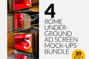 Rome Undrground Ad Screen MockUp Set