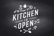 Kitchen Open. Wall decor, poster